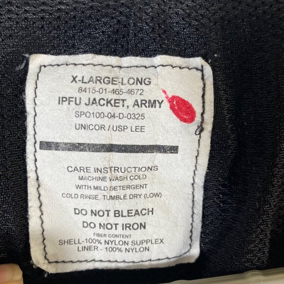 Mens Vintage IPFU Nylon Army Jacket Gray Black XL Long - Picture 9 of 9